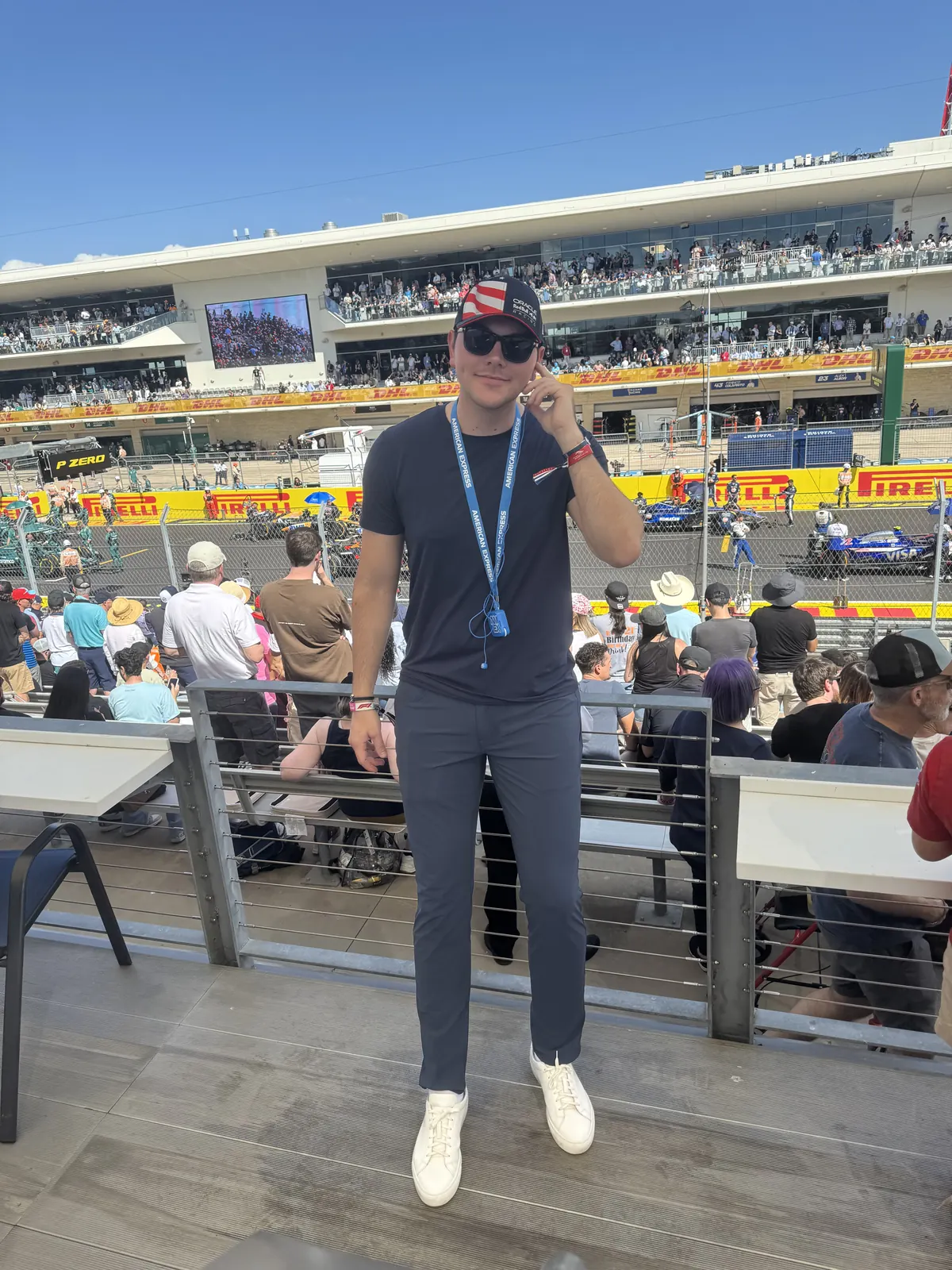 Max Gregori at a Formula One race